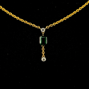 Nayra Emerald Drop Mangalsutra Pendant in Pure Gold
